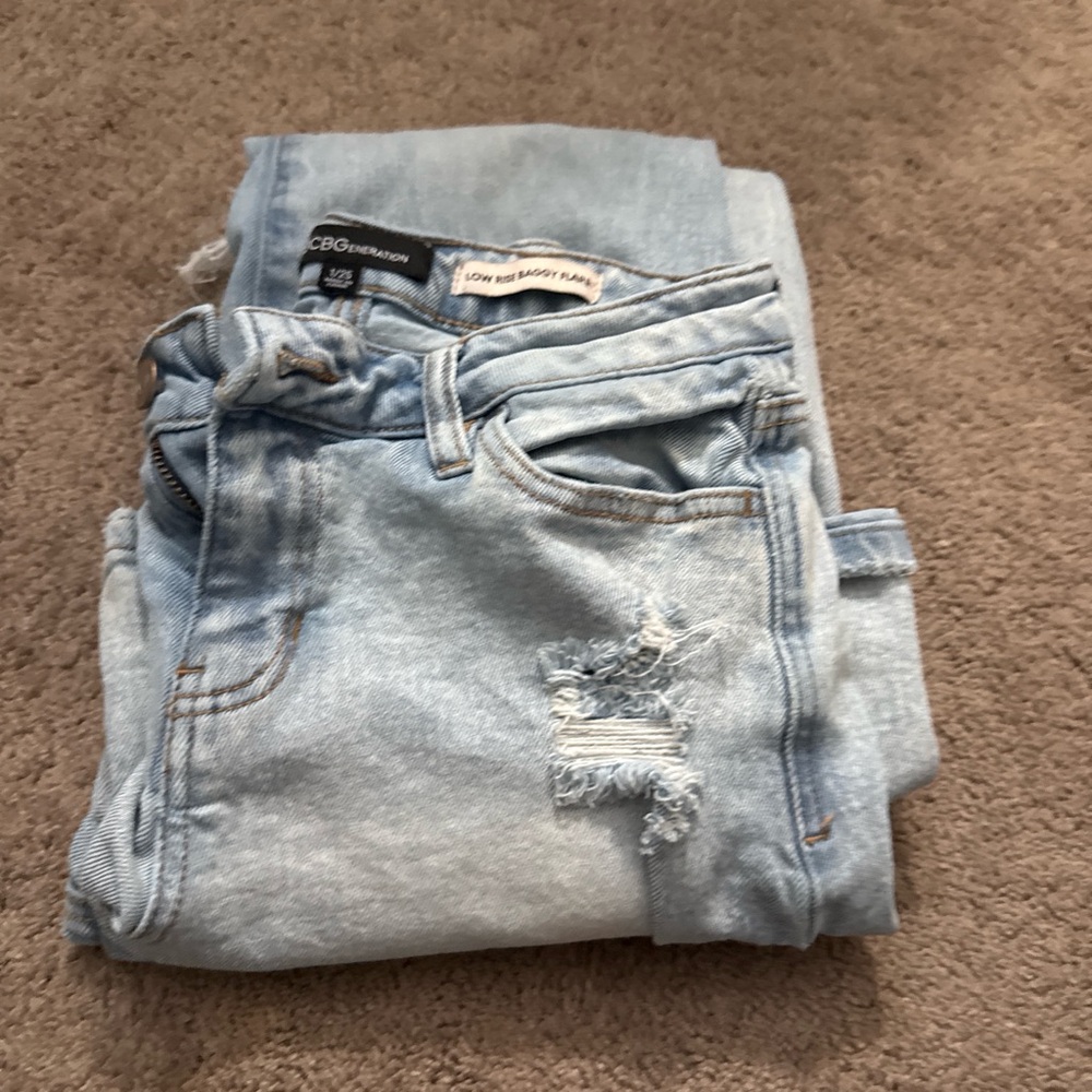 BCBGeneration Light Blue Ripped Boyfriend Jeans